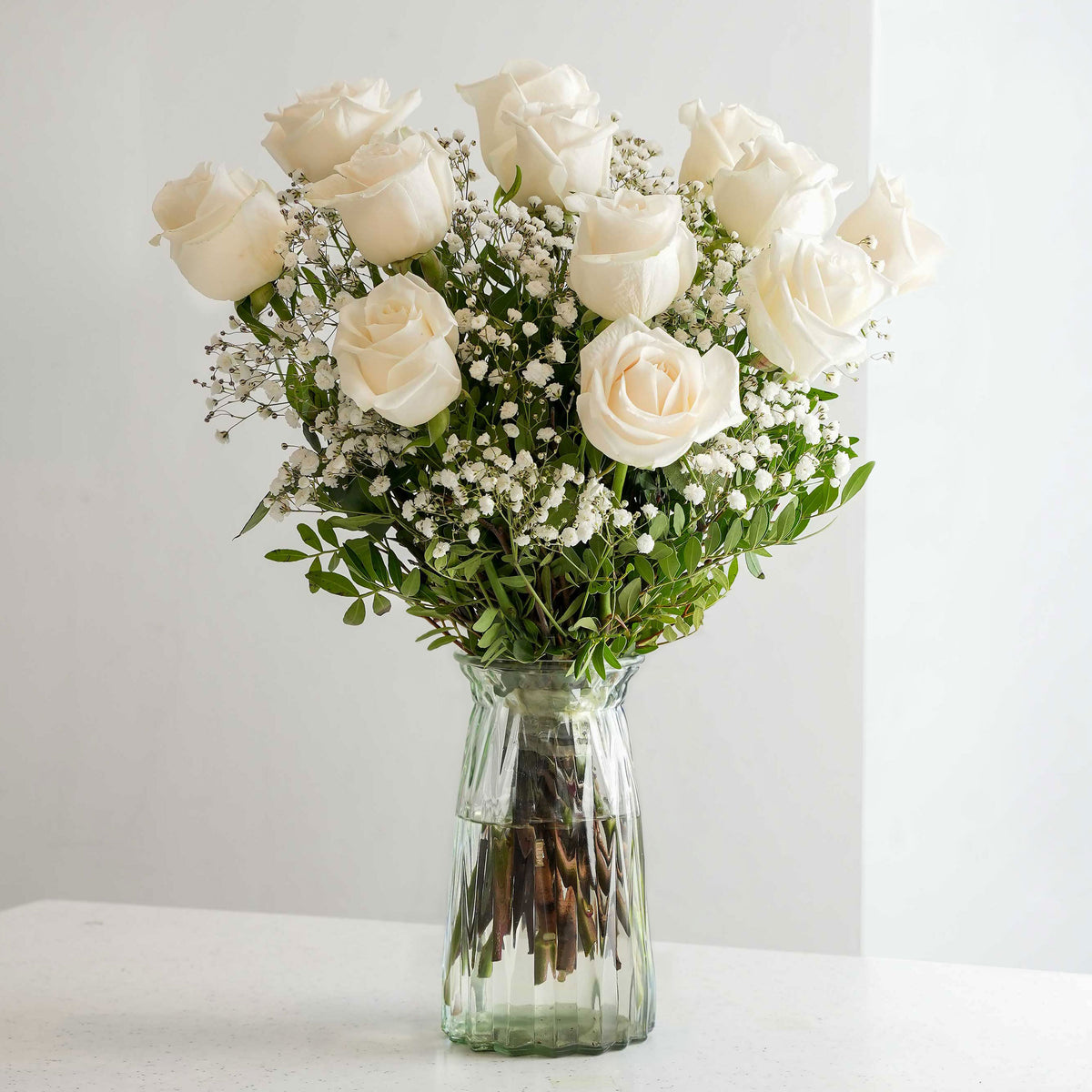 White Roses - Vase